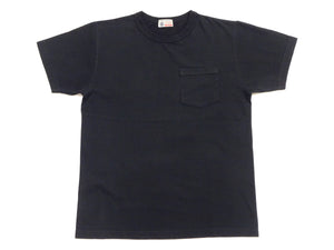Buzz Rickson Men's Plain Short Sleeve Pocket T-Shirt, Made in USA, 6 oz. Ring-Spun Cotton Tubular-Knit Jersey Tee (BR78711 119 Black)