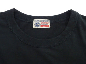 Buzz Rickson Men's Plain Short Sleeve Pocket T-Shirt, Made in USA, 6 oz. Ring-Spun Cotton Tubular-Knit Jersey Tee (BR78711 119 Black)