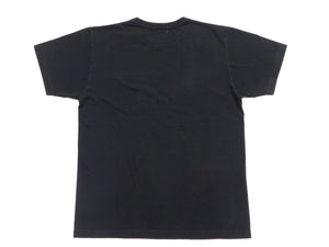 Buzz Rickson Men's Plain Short Sleeve Pocket T-Shirt, Made in USA, 6 oz. Ring-Spun Cotton Tubular-Knit Jersey Tee (BR78711 119 Black)