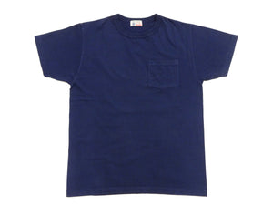 Buzz Rickson Men's Plain Short Sleeve Pocket T-Shirt, Made in USA, 6 oz. Ring-Spun Cotton Tubular-Knit Jersey Tee (BR78711 128 Navy)
