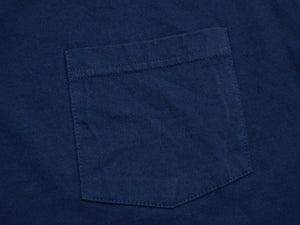 Buzz Rickson Men's Plain Short Sleeve Pocket T-Shirt, Made in USA, 6 oz. Ring-Spun Cotton Tubular-Knit Jersey Tee (BR78711 128 Navy)