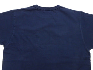 Buzz Rickson Men's Plain Short Sleeve Pocket T-Shirt, Made in USA, 6 oz. Ring-Spun Cotton Tubular-Knit Jersey Tee (BR78711 128 Navy)