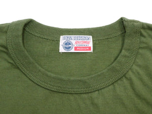 Buzz Rickson Men's Plain Short Sleeve Pocket T-Shirt, Made in USA, 6 oz. Ring-Spun Cotton Tubular-Knit Jersey Tee (BR78711 149 Olive)