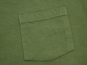 Buzz Rickson Men's Plain Short Sleeve Pocket T-Shirt, Made in USA, 6 oz. Ring-Spun Cotton Tubular-Knit Jersey Tee (BR78711 149 Olive)