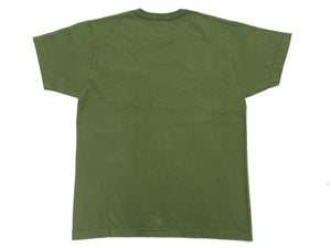 Buzz Rickson Men's Plain Short Sleeve Pocket T-Shirt, Made in USA, 6 oz. Ring-Spun Cotton Tubular-Knit Jersey Tee (BR78711 149 Olive)