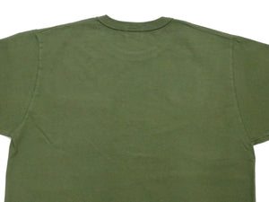 Buzz Rickson Men's Plain Short Sleeve Pocket T-Shirt, Made in USA, 6 oz. Ring-Spun Cotton Tubular-Knit Jersey Tee (BR78711 149 Olive)