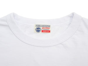 Buzz Rickson Men's Plain Short Sleeve Pocket T-Shirt, Made in USA, 6 oz. Ring-Spun Cotton Tubular-Knit Jersey Tee (BR78711 101 White)