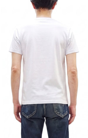 Buzz Rickson Men's Plain Short Sleeve Pocket T-Shirt, Made in USA, 6 oz. Ring-Spun Cotton Tubular-Knit Jersey Tee (BR78711 101 White)