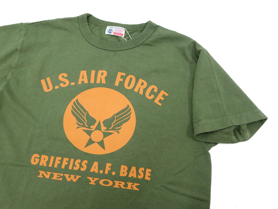 Buzz Rickson T-shirt Men's Griffiss Air Force Base Military Graphic Short Sleeve Loopwheeled Tee BR79343 149 Olive