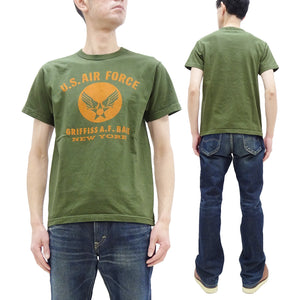 Buzz Rickson T-shirt Men's Griffiss Air Force Base Military Graphic Short Sleeve Loopwheeled Tee BR79343 149 Olive