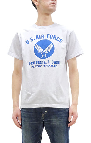 Buzz Rickson T-shirt Men's Griffiss Air Force Base Military Graphic Short Sleeve Loopwheeled Tee BR79343 101 White