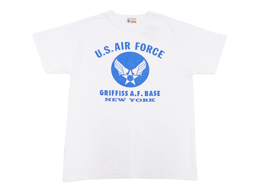 Buzz Rickson T-shirt Men's Griffiss Air Force Base Military Graphic Short Sleeve Loopwheeled Tee BR79343 101 White