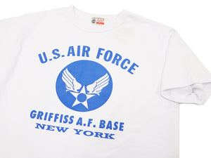 Buzz Rickson T-shirt Men's Griffiss Air Force Base Military Graphic Short Sleeve Loopwheeled Tee BR79343 101 White