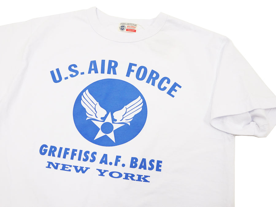 Buzz Rickson T-shirt Men's Griffiss Air Force Base Military Graphic Short Sleeve Loopwheeled Tee BR79343 101 White