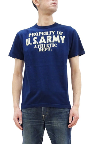 Buzz Rickson T-shirt Men's U.S. Army Athletic Department Military Graphic Short Sleeve Loopwheeled Tee BR79348 128 NAvy-Blue