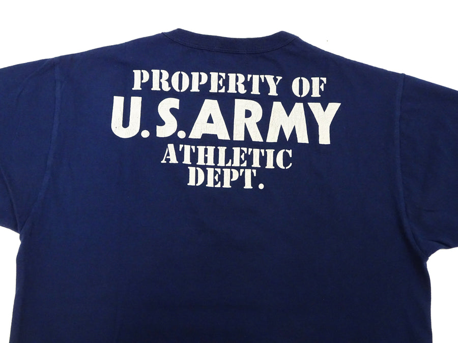 Buzz Rickson T-shirt Men's U.S. Army Athletic Department Military Graphic Short Sleeve Loopwheeled Tee BR79348 128 NAvy-Blue