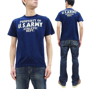 Buzz Rickson T-shirt Men's U.S. Army Athletic Department Military Graphic Short Sleeve Loopwheeled Tee BR79348 128 NAvy-Blue