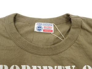 Buzz Rickson T-shirt Men's U.S. Army Athletic Department Military Graphic Short Sleeve Loopwheeled Tee BR79348 135 Khaki
