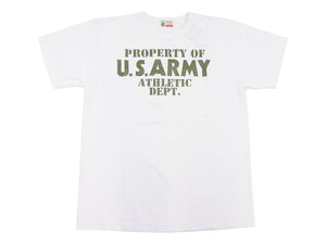 Buzz Rickson T-shirt Men's U.S. Army Athletic Department Military Graphic Short Sleeve Loopwheeled Tee BR79348 101 White