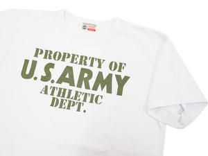 Buzz Rickson T-shirt Men's U.S. Army Athletic Department Military Graphic Short Sleeve Loopwheeled Tee BR79348 101 White