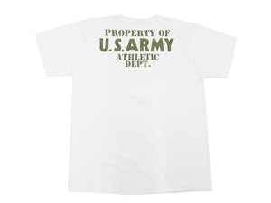 Buzz Rickson T-shirt Men's U.S. Army Athletic Department Military Graphic Short Sleeve Loopwheeled Tee BR79348 101 White