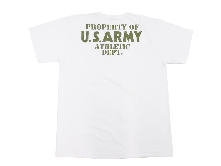 Buzz Rickson T-shirt Men's U.S. Army Athletic Department Military Graphic Short Sleeve Loopwheeled Tee BR79348 101 White