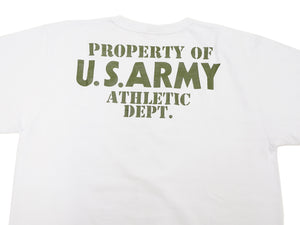 Buzz Rickson T-shirt Men's U.S. Army Athletic Department Military Graphic Short Sleeve Loopwheeled Tee BR79348 101 White