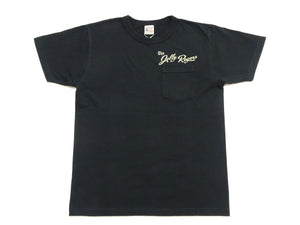 Buzz Rickson Men's Short Sleeve Loopwheeled Graphic Pocket T-Shirt - Jolly Rogers Military-Inspired Print - Made in USA (BR79711 119 Black)