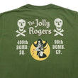 Load image into Gallery viewer, Buzz Rickson Men's Short Sleeve Loopwheeled Graphic Pocket T-Shirt - Jolly Rogers Military-Inspired Print - Made in USA (BR79711 149 Olive)
