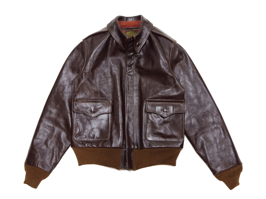 Buzz Rickson Jacket Men's A-2 Flight Jacket Plain A2 Aniline Leather B ...