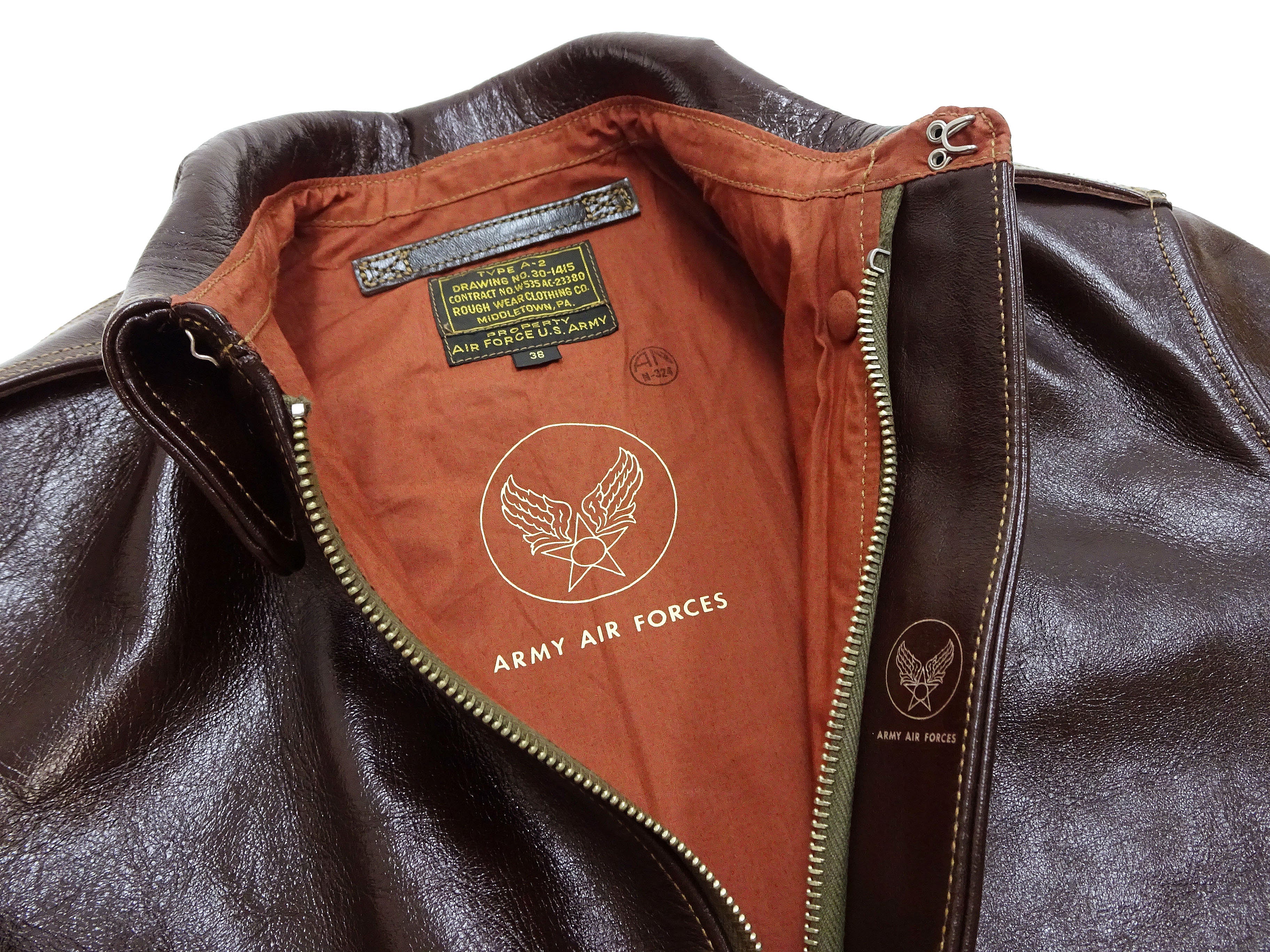 Buzz Rickson Jacket Men's A-2 Flight Jacket Plain A2 Aniline Leather B ...