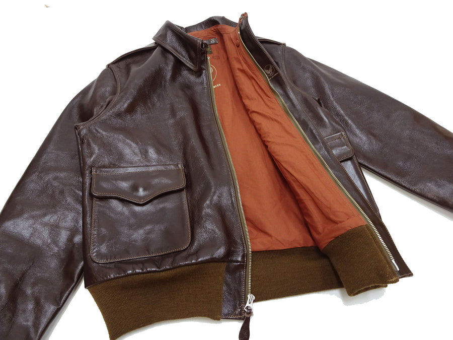 Buzz Rickson Jacket Men's A-2 Flight Jacket Plain A2 Aniline Leather B ...
