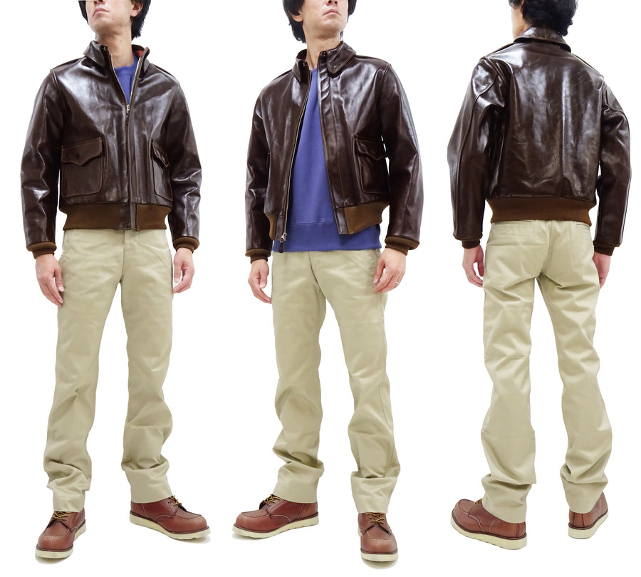 Buzz Rickson Jacket Men's A-2 Flight Jacket Plain A2 Aniline Leather B ...