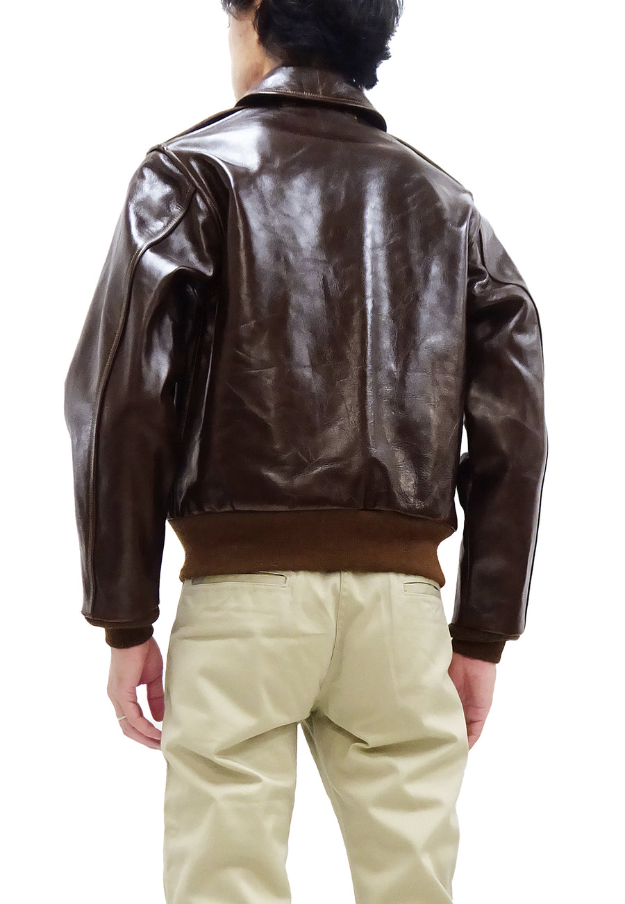 Buzz Rickson Jacket Men's A-2 Flight Jacket Plain A2 Aniline Leather B ...