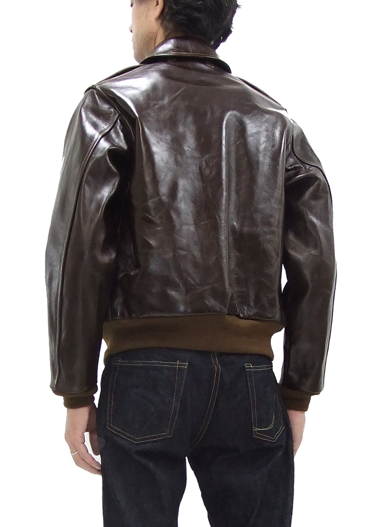 Buzz Rickson Jacket Men's A-2 Flight Jacket Plain A2 Aniline Leather B ...
