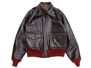 Buzz Rickson A-2 Flight Jacket Men's Reproduction of Aero Leather W535 ac-21996 A2 Leather Bomber Jacket with Red Rib BR80644 Seal-Brown