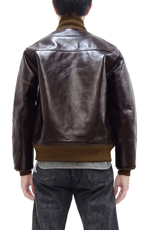 Buzz Rickson A-1 Flight Jacket Men's Reproduction of A1 Leather Bomber Jacket BR80649 Seal-Brown