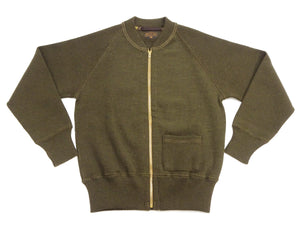 Buzz Rickson's Men's Type C-2 Full-Zip 100% Wool Sweater, U.S. Army Air Corps Reproduction Cardigan with Raglan Sleeves, Made in Japan (BR90259, 01 Olive)