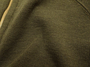 Buzz Rickson's Men's Type C-2 Full-Zip 100% Wool Sweater, U.S. Army Air Corps Reproduction Cardigan with Raglan Sleeves, Made in Japan (BR90259, 01 Olive)