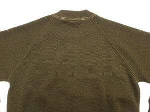 Buzz Rickson's Men's Type C-2 Full-Zip 100% Wool Sweater, U.S. Army Air Corps Reproduction Cardigan with Raglan Sleeves, Made in Japan (BR90259, 01 Olive)