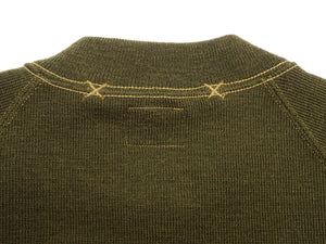 Buzz Rickson's Men's Type C-2 Full-Zip 100% Wool Sweater, U.S. Army Air Corps Reproduction Cardigan with Raglan Sleeves, Made in Japan (BR90259, 01 Olive)