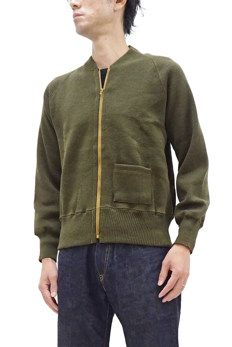 Buzz Rickson Zip Front Sweater Men's Reproduction of WWII USAAF