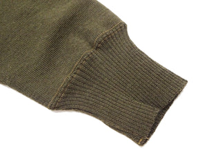 Buzz Rickson Zip Front Sweater Men's Reproduction of WWII USAAF Type C-2 Sweaters Wool Cardigan BR90259 Olive