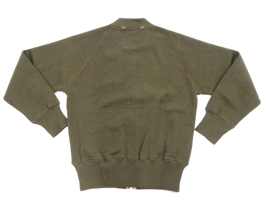 Buzz Rickson Zip Front Sweater Men's Reproduction of WWII USAAF Type C-2 Sweaters Wool Cardigan BR90259 Olive