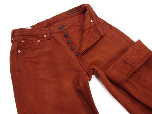 Studio D'Artisan D1913 Men's Amami Dorozome Mud-Dyed Jeans, 15 oz. Japanese Brown Denim Woven on a Vintage Toyoda GL3 Loom, Regular Straight Fit, Button Fly (SDA D1913 Brown)