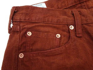 Studio D'Artisan D1913 Men's Amami Dorozome Mud-Dyed Jeans, 15 oz. Japanese Brown Denim Woven on a Vintage Toyoda GL3 Loom, Regular Straight Fit, Button Fly (SDA D1913 Brown)