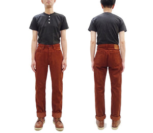 Studio D'Artisan D1913 Men's Amami Dorozome Mud-Dyed Jeans, 15 oz. Japanese Brown Denim Woven on a Vintage Toyoda GL3 Loom, Regular Straight Fit, Button Fly (SDA D1913 Brown)