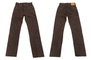 Studio D'Artisan D1913 Men's Amami Dorozome Mud-Dyed Jeans, 15 oz. Japanese Brown Denim Woven on a Vintage Toyoda GL3 Loom, Regular Straight Fit, Button Fly (SDA D1913 Dark Brown)