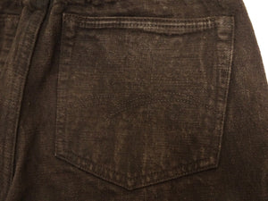 Studio D'Artisan D1913 Men's Amami Dorozome Mud-Dyed Jeans, 15 oz. Japanese Brown Denim Woven on a Vintage Toyoda GL3 Loom, Regular Straight Fit, Button Fly (SDA D1913 Dark Brown)