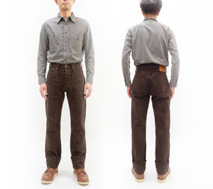 Studio D'Artisan D1913 Men's Amami Dorozome Mud-Dyed Jeans, 15 oz. Japanese Brown Denim Woven on a Vintage Toyoda GL3 Loom, Regular Straight Fit, Button Fly (SDA D1913 Dark Brown)